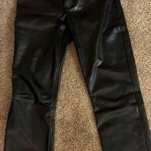 Abercrombie & Fitch Black Leather Straight Leg Pants